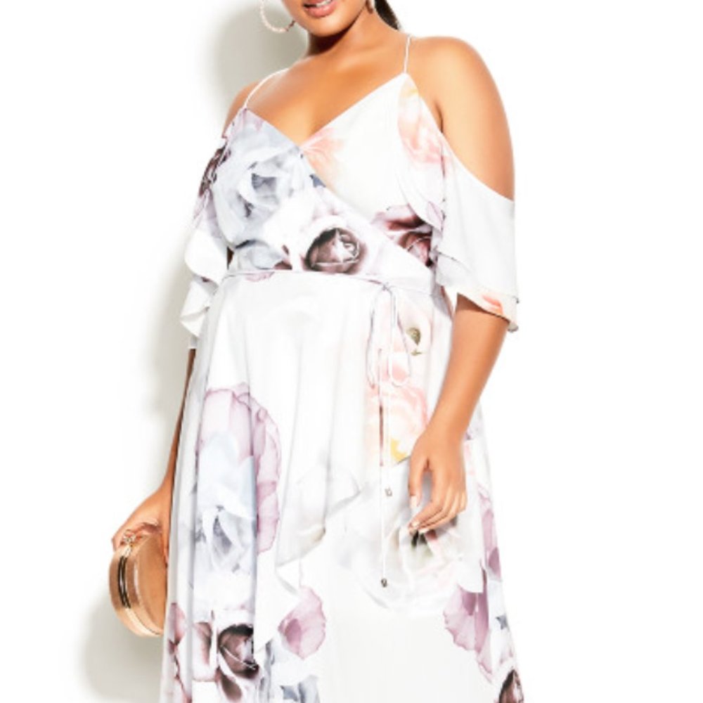 City Chic Bella Rosa Maxi Floral Dress 18W NWOT